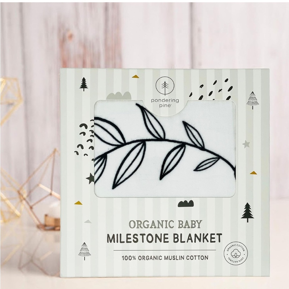 Pondering Pine Organic Baby Monthly Milestone Blanket